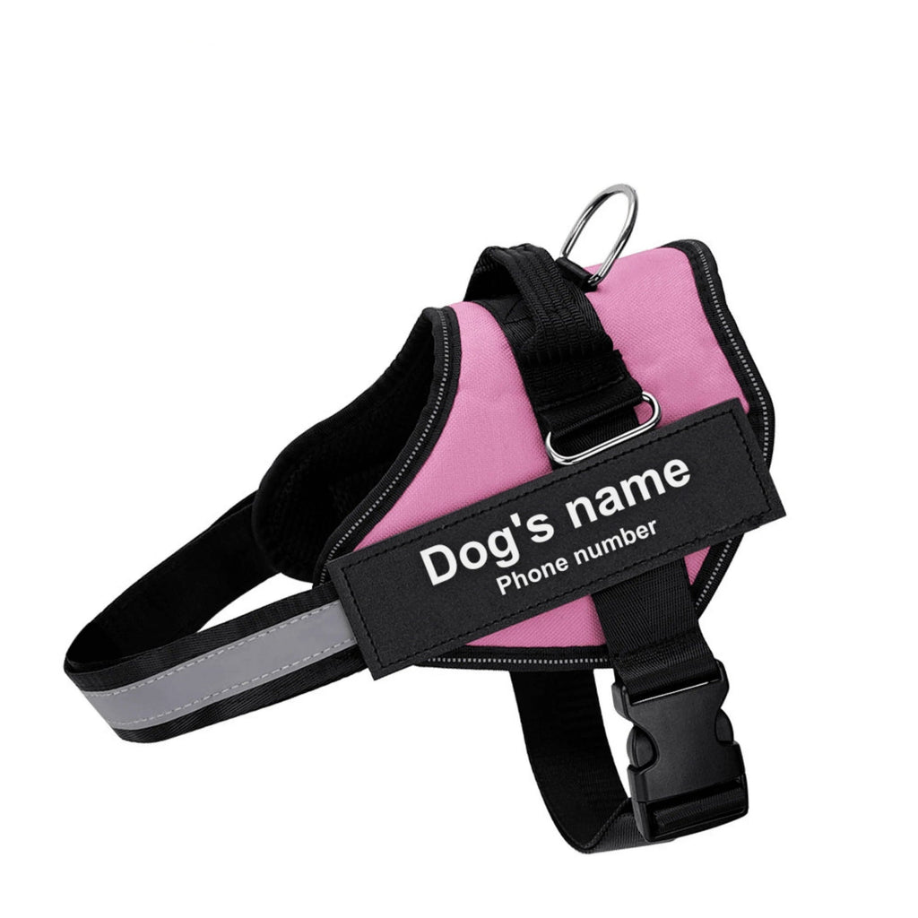 Shoplunvella pink custom reflective no-pull dog harness