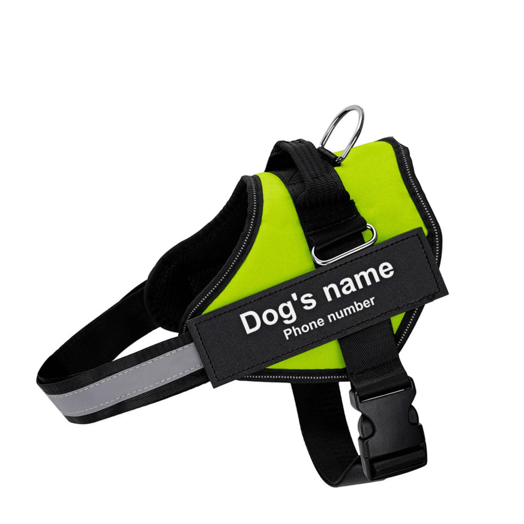 Shoplunvella green custom reflective no-pull dog harness