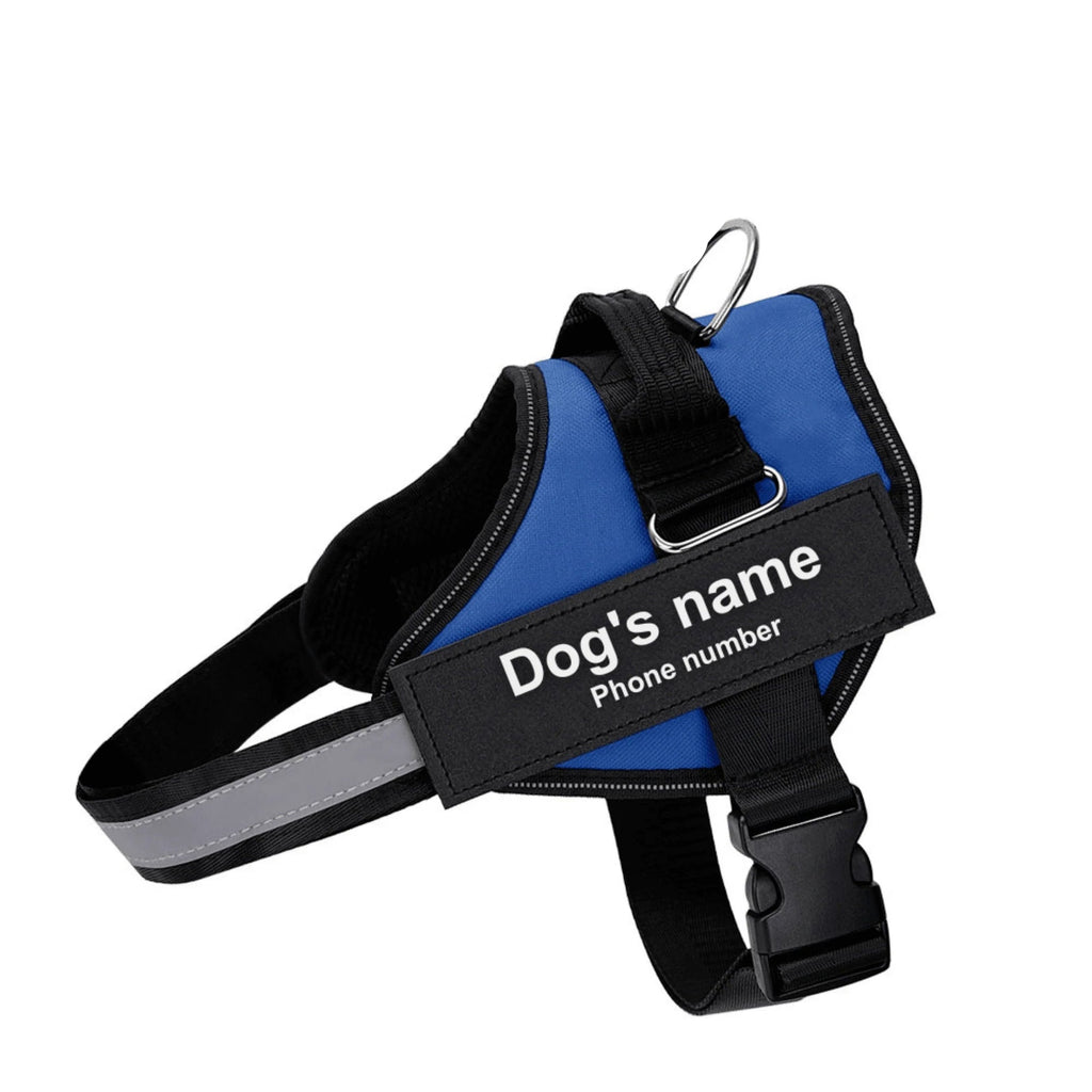 Shoplunvella blue custom reflective no-pull dog harness