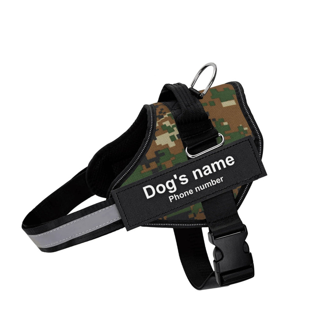 Shoplunvella camouflage custom reflective no-pull dog harness